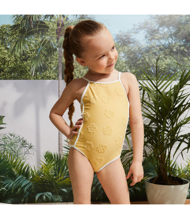 MILES THE LABEL MAILLOT DE BAIN - OR À IMPRIMÉ HIBISCUS