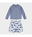 PETIT LEM MAILLOT DE BAIN 2 PIÈCES - BLEU GRIS À IMPRIMÉS REQUIN