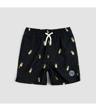 MILES THE LABEL SHORT DE BAIN - NOIR À IMPRIMÉ ANANAS