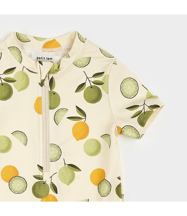 PETIT LEM COMBINAISON DE BAIN - CRÈME À IMPRIMÉS AGRUMES