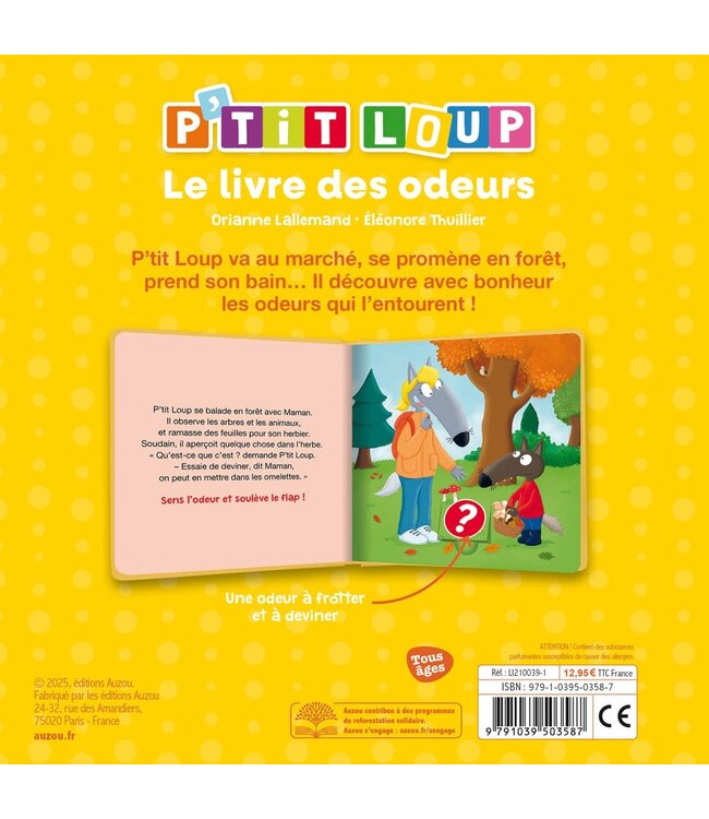 AUZOU LIVRE P'TIT LOUP - LES ODEURS