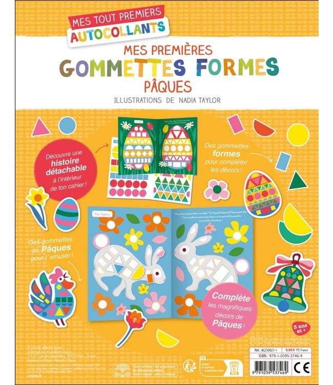 AUZOU 500 GOMMETTES FORMES - PÂQUES