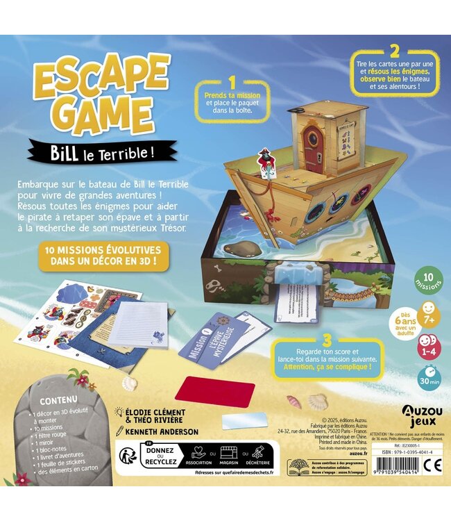 AUZOU JEUX ESCAPE GAME - BILL LE TERRIBLE