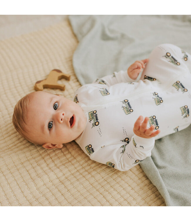 PETIT LEM PYJAMA À PATTES TONDEUSES À GAZON - BLANC