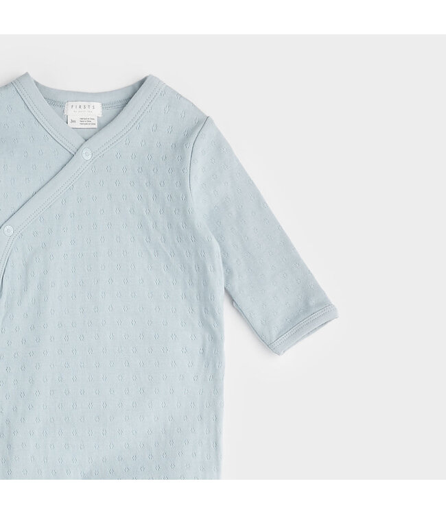 PETIT LEM PYJAMA À PATTES POINTELLE - BLEU CIEL