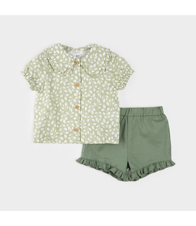 PETIT LEM ENSEMBLE 2 MCX FEUILLES DE SAUGE - VERT