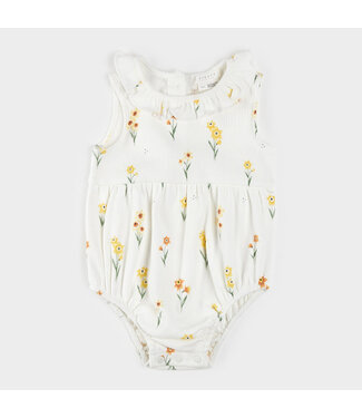 PETIT LEM ROMPER JONQUILLES - BLANC