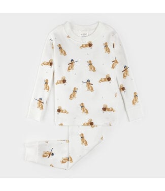 PETIT LEM PYJAMA 2 MCX GOLDEN RETRIEVER - BLANC