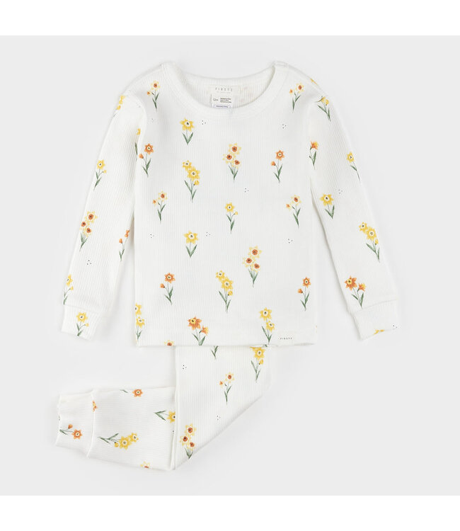PETIT LEM PYJAMA 2 MCX JONQUILLES - BLANC