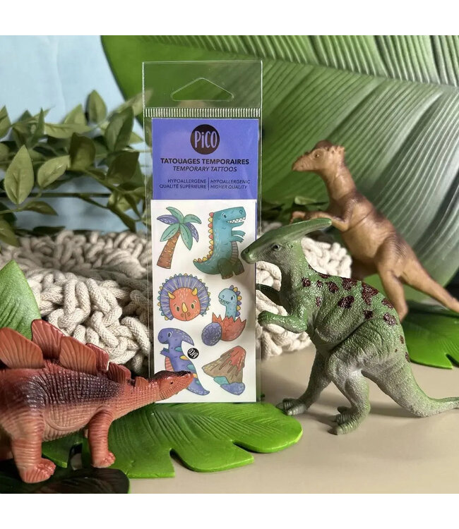 PiCO TATOO TATOUAGES TEMPORAIRES - LE TYRANNOSAURE ET SES AMIS