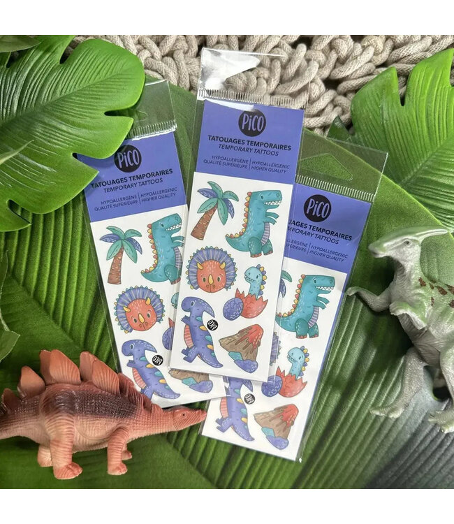 PiCO TATOO TATOUAGES TEMPORAIRES - LE TYRANNOSAURE ET SES AMIS