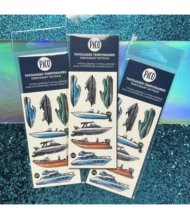 PiCO TATOO TATOUAGES TEMPORAIRES - LES BATEAUX ET LES MOTOMARINES