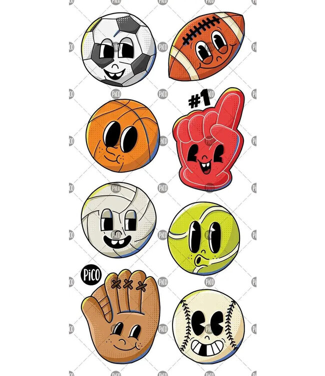 PiCO TATOO TATOUAGES TEMPORAIRES - LES BALLONS SPORTIFS