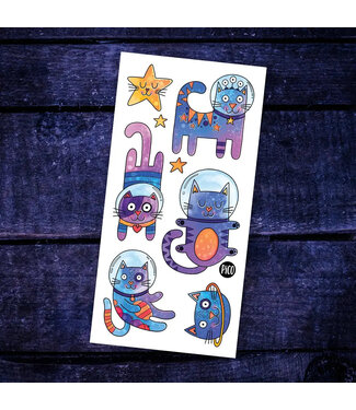 PiCO TATOO TATOUAGES TEMPORAIRES - LES CHATS DE L'ESPACE