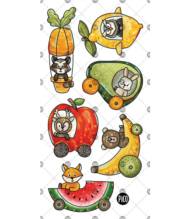 PiCO TATOO TATOUAGES TEMPORAIRES - LES VÉHICULES FRUITÉS
