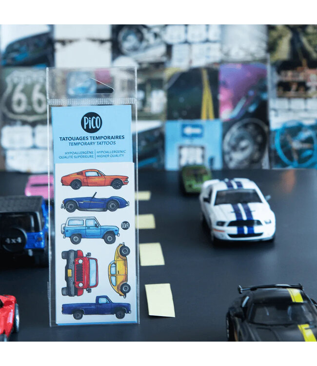 PiCO TATOO TATOUAGES TEMPORAIRES - LES VOITURES CLASSIQUES