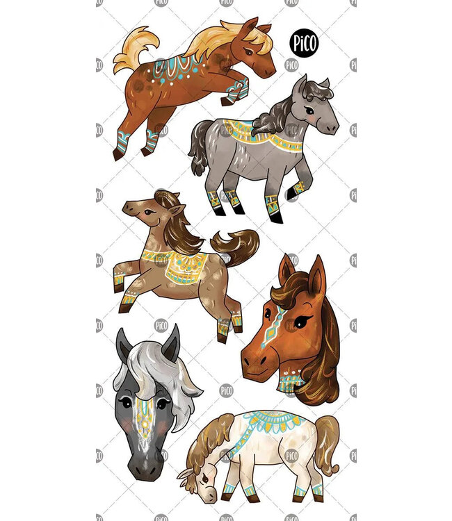 PiCO TATOO TATOUAGE TEMPORAIRE - LES CHEVAUX SAUVAGES