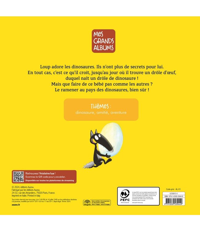 AUZOU LIVRE - LE LOUP QUI ADORAIT LES DINOSAURES