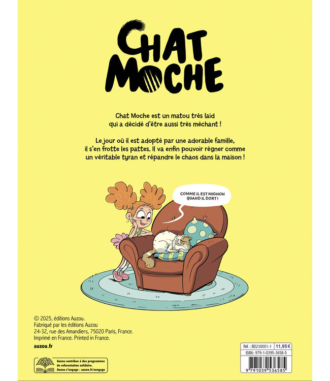 AUZOU LIVRE - CHAT MOCHE : j'AIME PAS MA FAMILLE