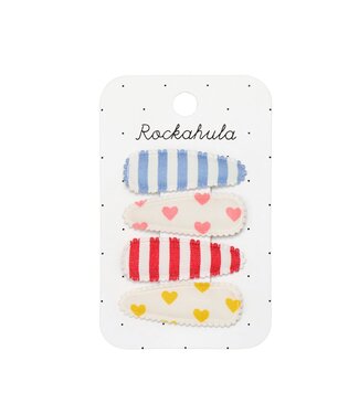 ROCKAHULA ENS.4 BARETTES - VINTAGE RAINBOW FABRIC