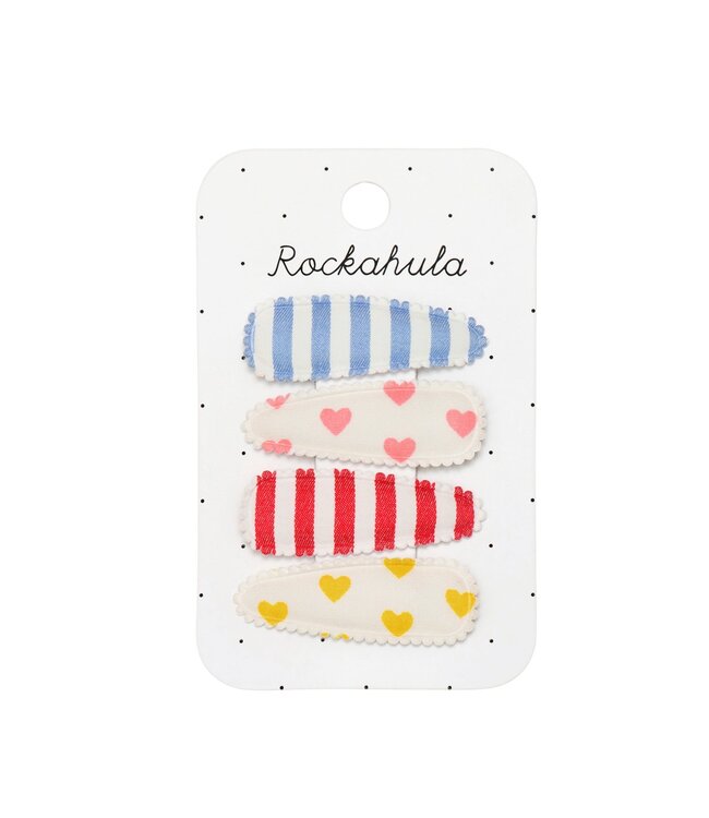 ROCKAHULA ENS.4 BARETTES - VINTAGE RAINBOW FABRIC