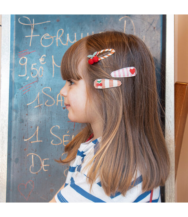 ROCKAHULA ENS.2 BARETTES - STRIPY CHERRY