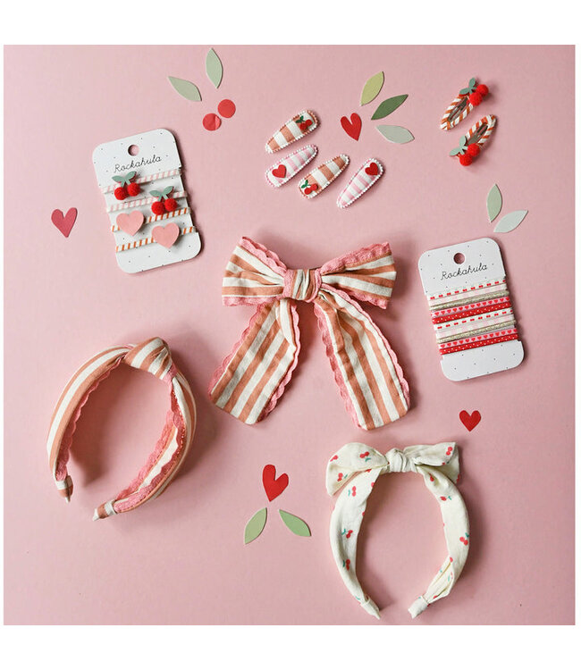 ROCKAHULA ENS.2 BARETTES - STRIPY CHERRY