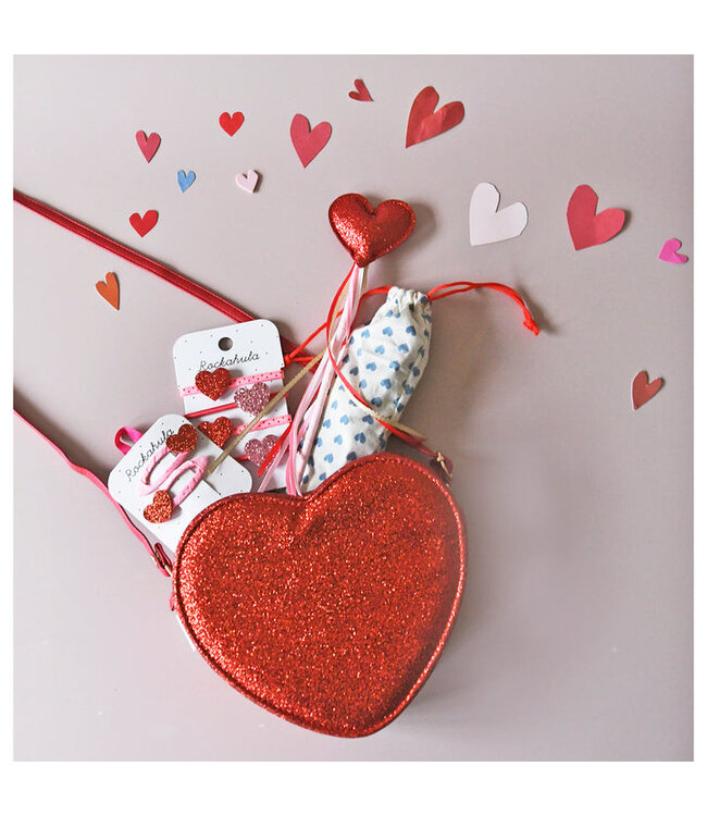 ROCKAHULA ENS.2 BARETTES - LOVE HEART GLITTER