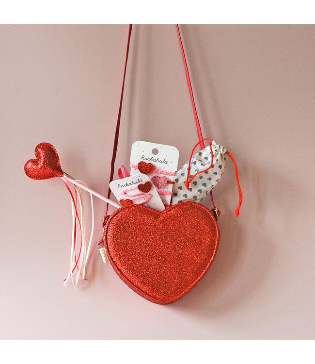 ROCKAHULA ENS.2 BARETTES - LOVE HEART GLITTER