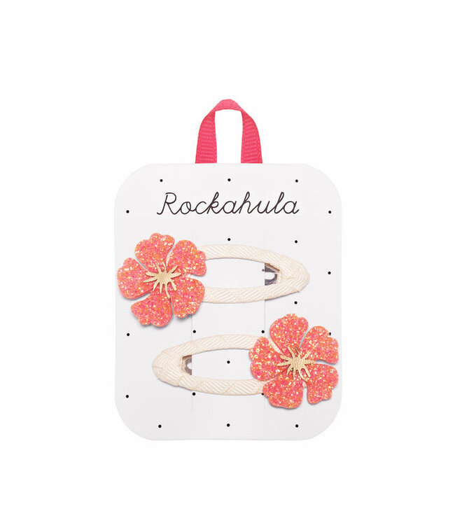 ROCKAHULA ENS.2 BARETTES - HIBISCUS FLOWER