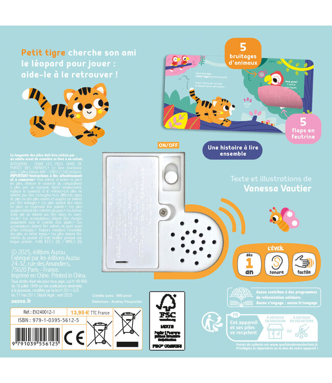 AUZOU LIVRE - 1,2,3 QUI EST LÀ ? : LA JUNGLE