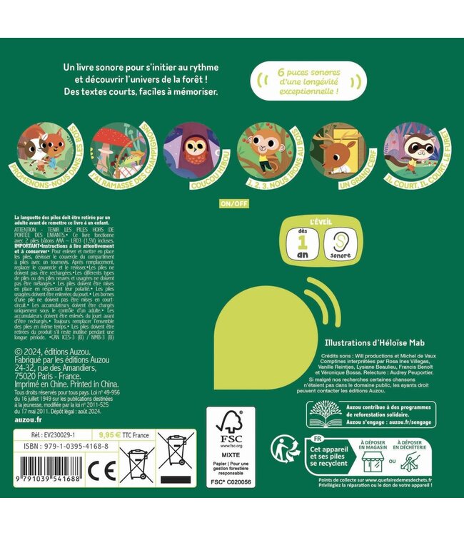 AUZOU LIVRE - MES COMPTINES DE LA FORÊT