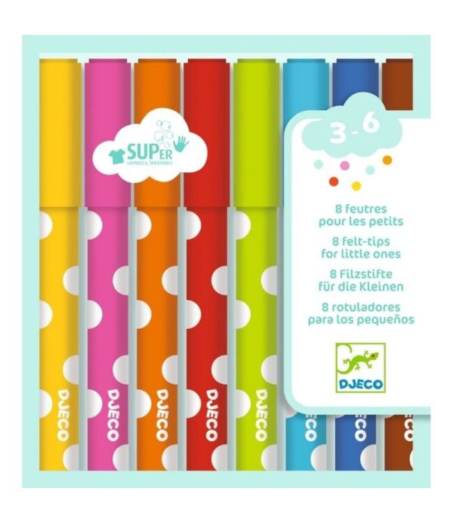 DJECO 8 FEUTRES POUR LES PETITS