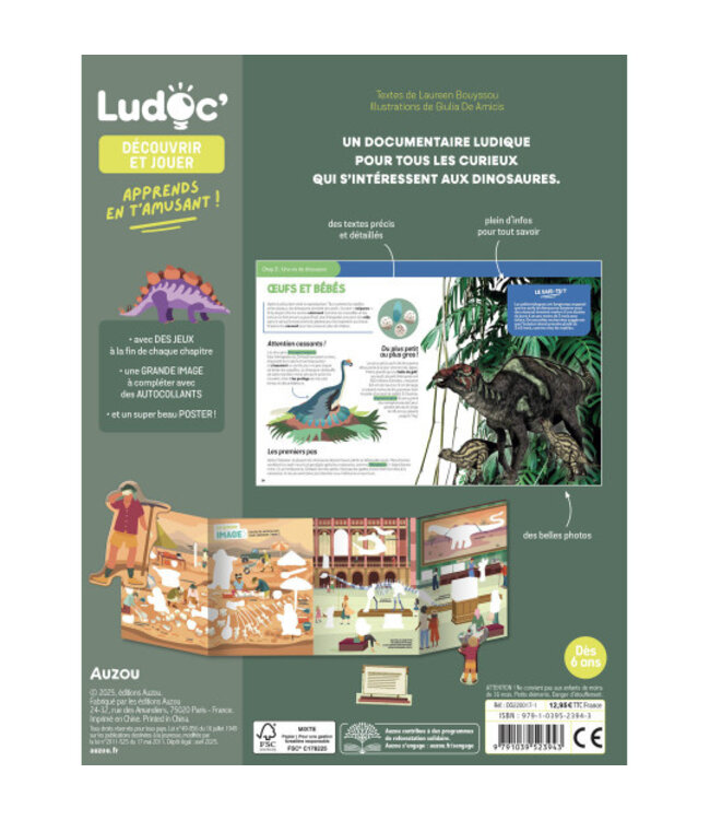 AUZOU LIVRE LUDOC - LES DINOSAURES