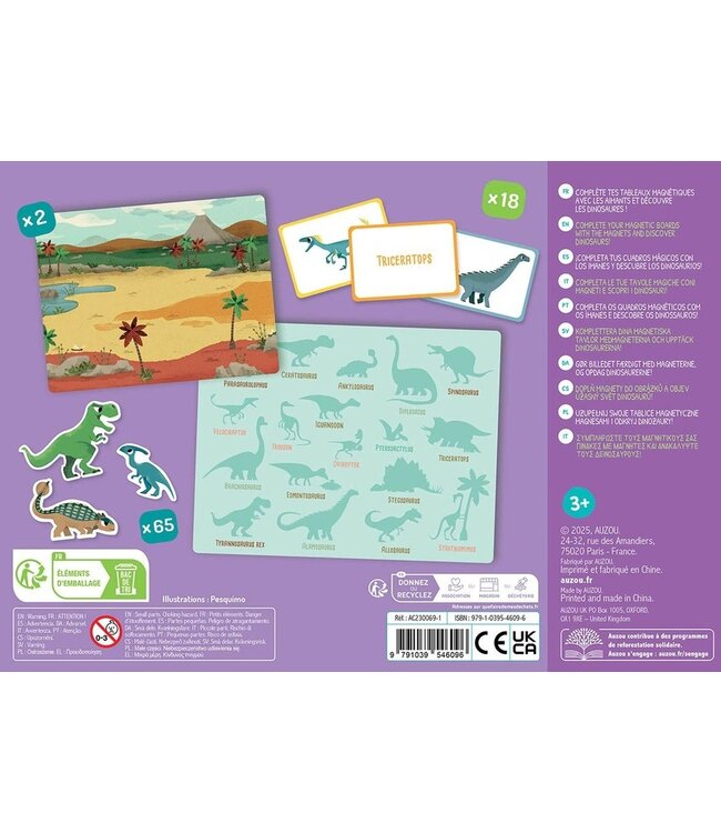 AUZOU MON PETIT COFFRET AIMANTÉ - LES DINOSAURES