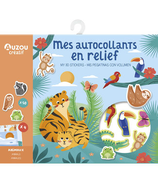 AUZOU POCHETTE - MES AUTOCOLLANTS EN RELIEF : ANIMAUX