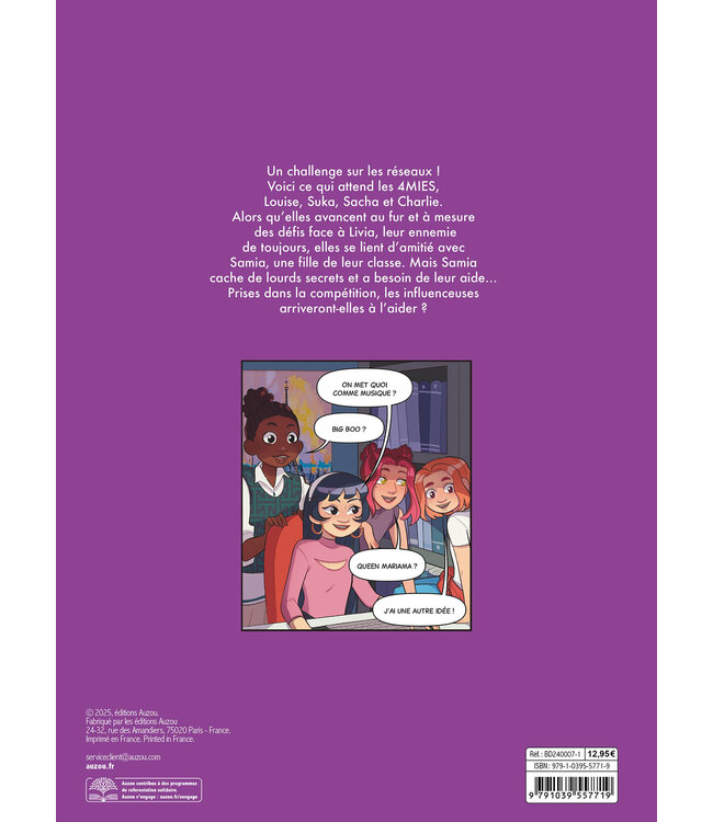 AUZOU LIVRE - LES INFLUENCEUSES : LE LIKE ME CHALENGE