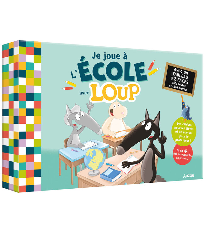 AUZOU COFFRET ÉDUCATIF - JE JOUE À L'ÉCOLE AVEC LOUP