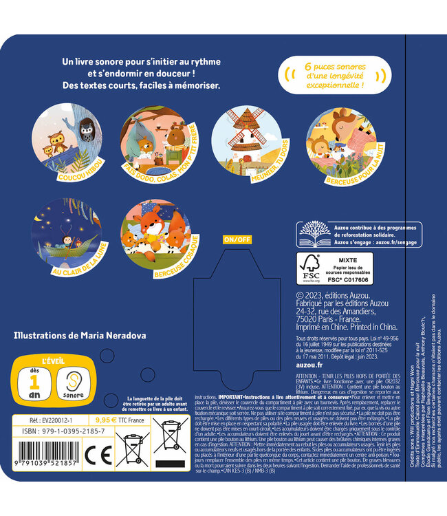 AUZOU LIVRE - MES PREMIÈRES BERCEUSES