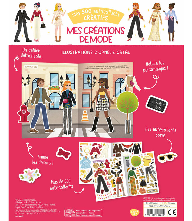 AUZOU MES 500 AUTOCOLLANTS CRÉATIFS - MES CRÉATIONS DE MODE