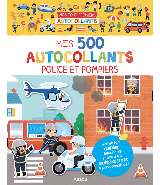 AUZOU MES 500 AUTOCOLLANTS - POLICE ET POMPIERS