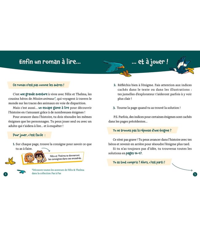 AUZOU LIVRE - MON ROMAN ÉNIGME: MISSION ANIMAUX