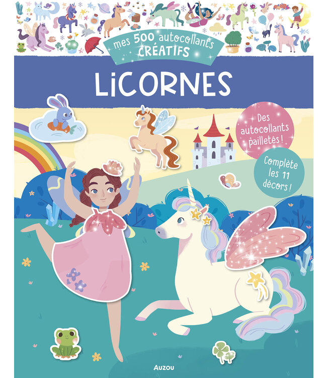 AUZOU MES 500 AUTOCOLLANTS CRÉATIFS - LICORNES