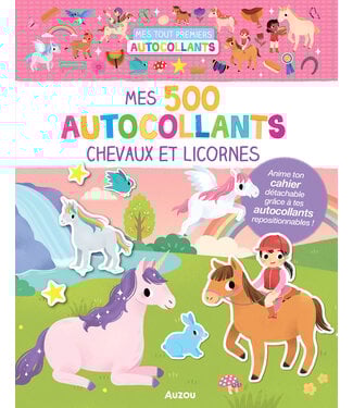 AUZOU MES 500 AUTOCOLLANTS - CHEVAUX ET LICORNES