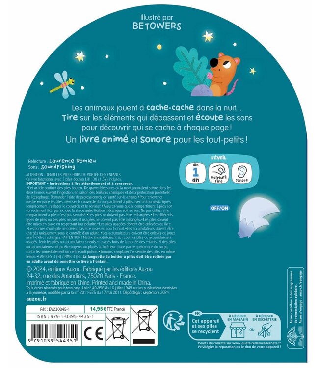 AUZOU LIVRE - MON COUCOU SONORE : QUI SE CACHE DANS LA NUIT?