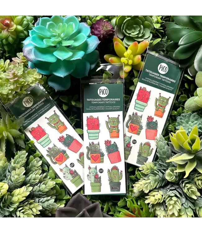 PiCO TATOO TATOUAGES TEMPORAIRES - LES CHATS-CACTUS