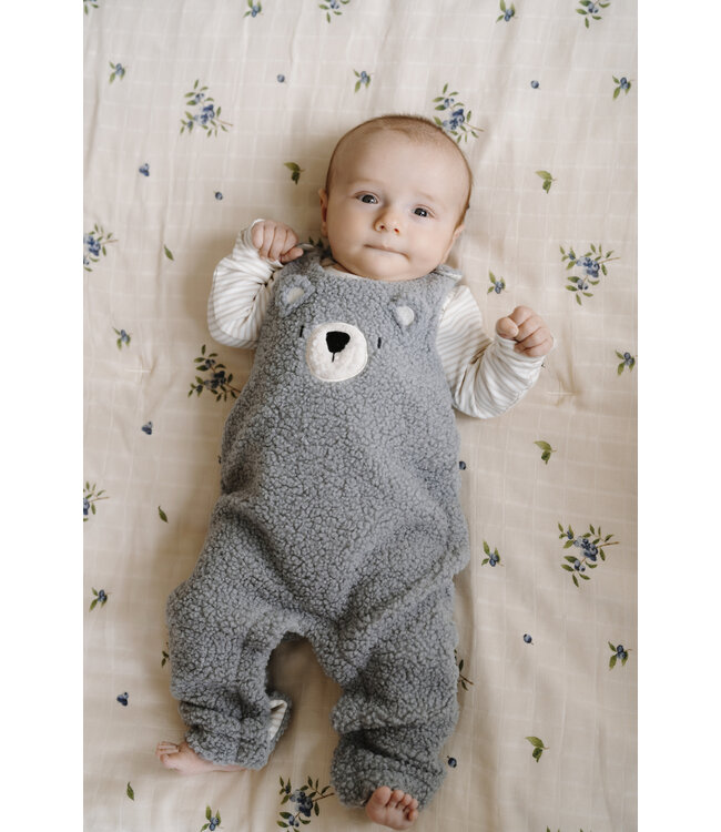 ROSE & LÉO SALOPETTE EN SHERPA - OURSON GRIS