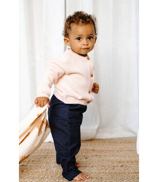 ROSE & LÉO CARDIGAN EN TRICOT - ROSE PÂLE