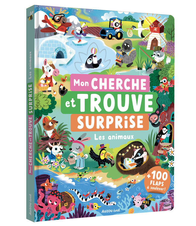 AUZOU MON CHERCHE ET TROUVE SURPRISE - CHEZ LES ANIMAUX