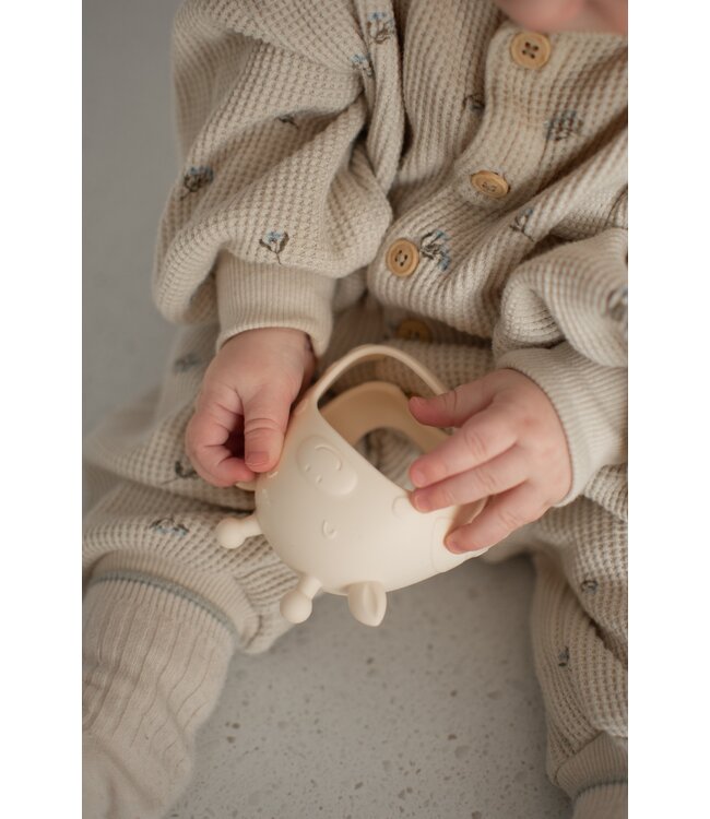 MICASSO & CO MITAINE DE DENTITION EN SILICONE GIRAFE- BLANC CRÈME